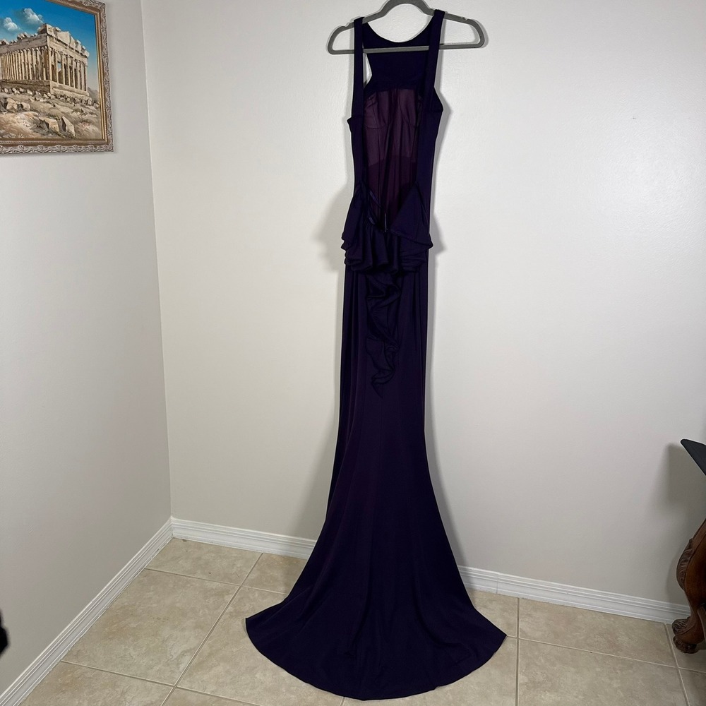 Jovani Gown Women 4 Purple Open Back Halter Neck Formal Dress Style 37592 - Picture 2 of 16
